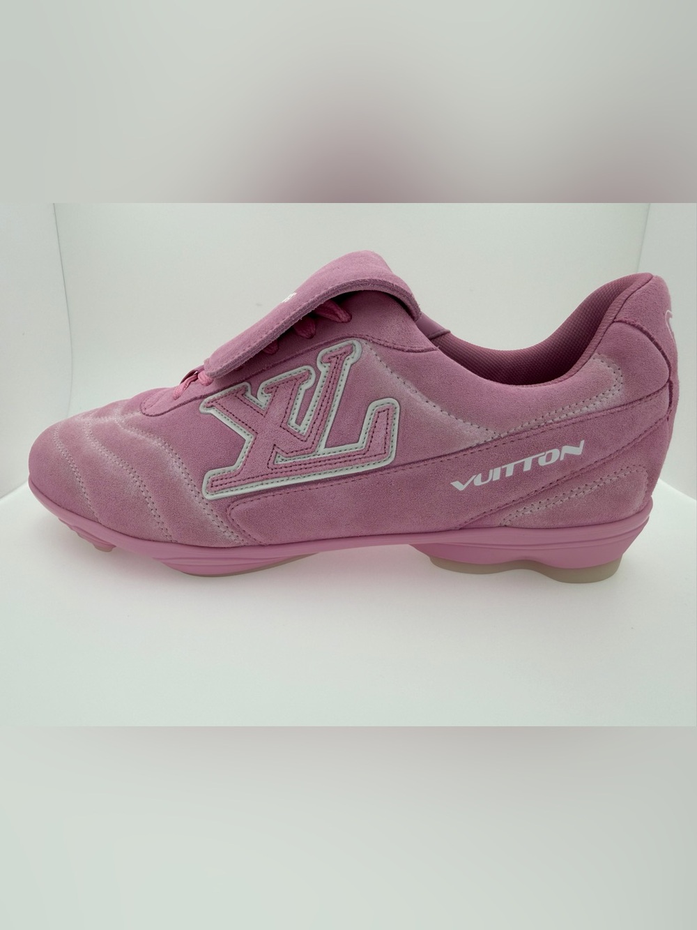 Louis Vuitton Men Pink Suede Footprint LV Sneaker